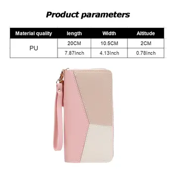 Fashion Zipper Wallets Womens Long Purses Handbags Coin Purse Cards Holder PU Leather Billfold Wallet 4