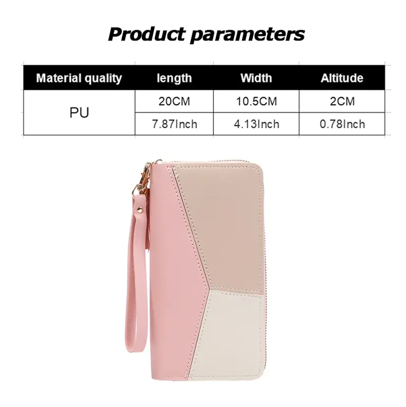 Zipper Wallets Womens Long Purses Handbags Coin Purse Cards Holder PU...