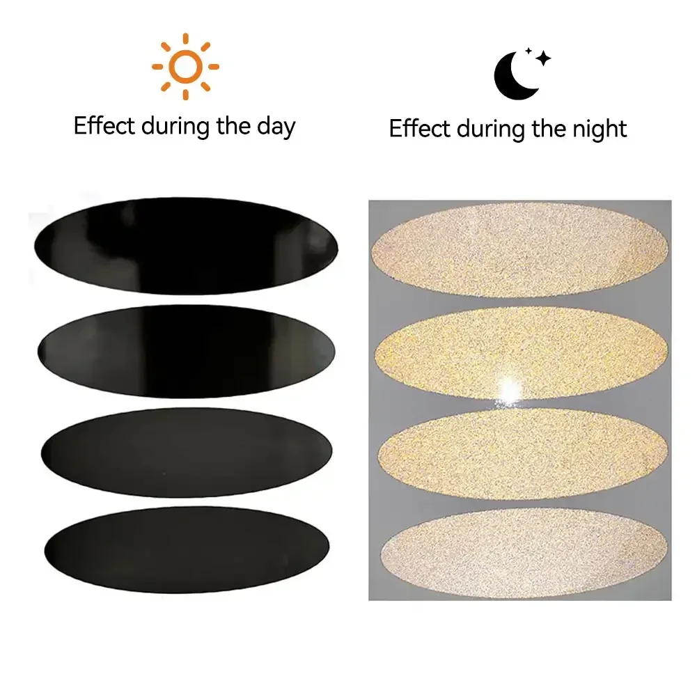 Motorcycle Helmets Invisible Black Reflective Stickers Simple And Effective Reflective Tape Circle and Oval For Helmets Bikes