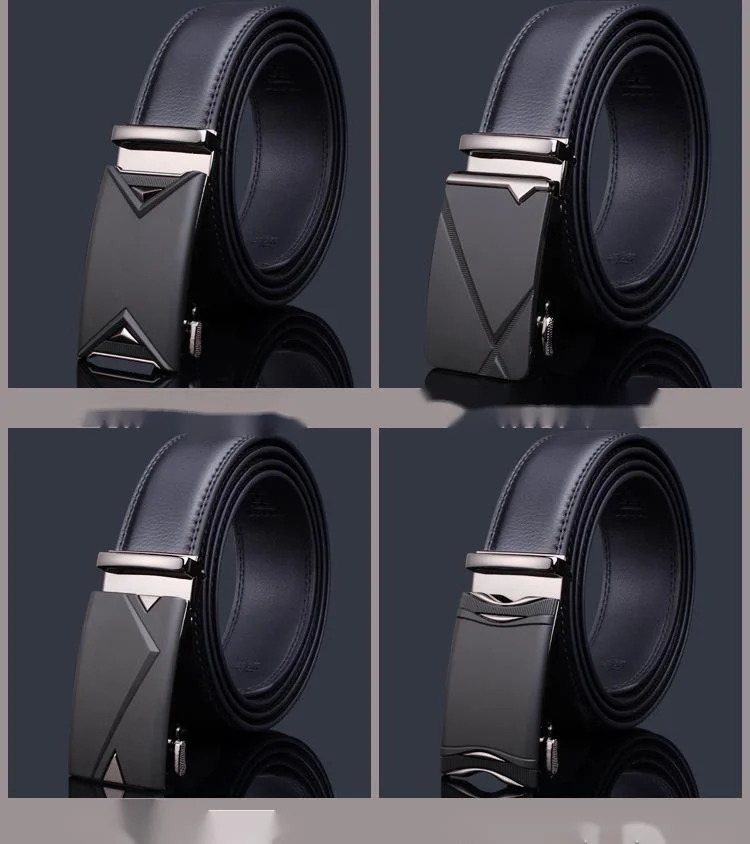 Men's Leather Automatic Buckle Belt For Business And Formal Wear_voghion.com