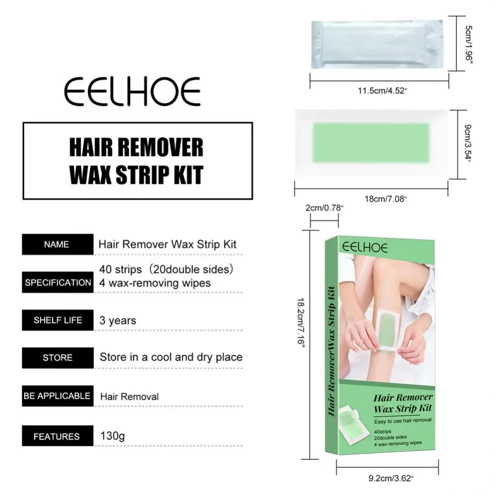Depilatory Wax Strips Summer Double Sided Cold Wax Paper Professional Hair Removal Wax Strips Bikini Leg Body Face Epilator Beauty Tools 10/20/40p hair removal wax,hair removal wax paper