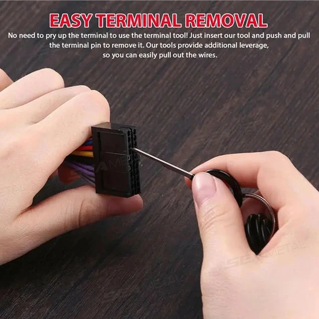 SEAMETAL 59Pcs Car Terminal Removal Kit Universal Wire Plug Connector Extractor Puller Pin Remover Repairing Disassembly Tool 6