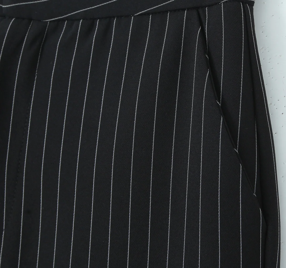 Spring Black Striped Oversized Blazer Women Loose Notched Full Sleeve Suits High Waist Long Flare Pants Halter Tank Tops