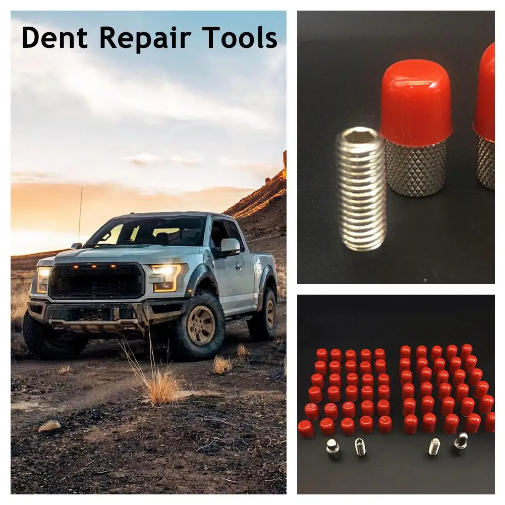 Rubber Car Dent Repair Tool Kit with Red Caps