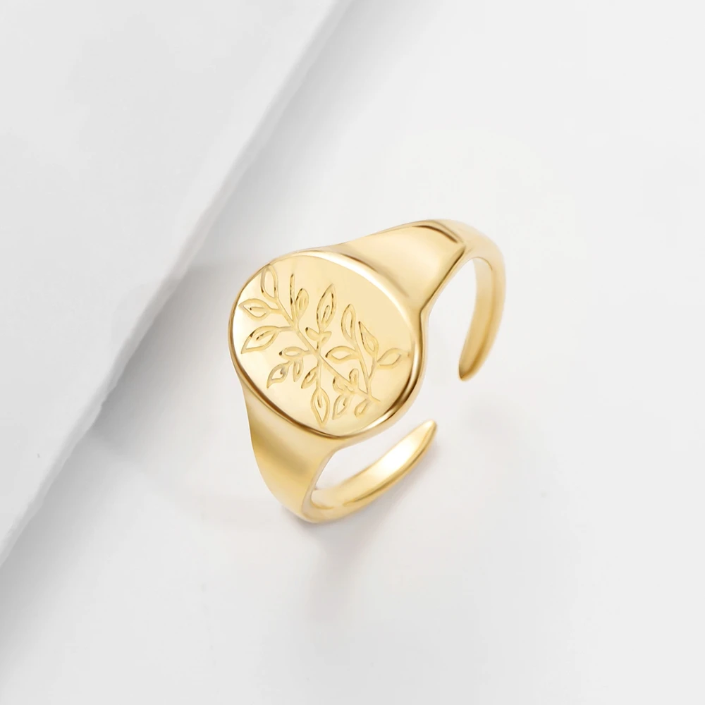 WILD & FREE Punk Stainless Steel Massive Rings for Women Charm Vintage Aesthetic Jewelry 5