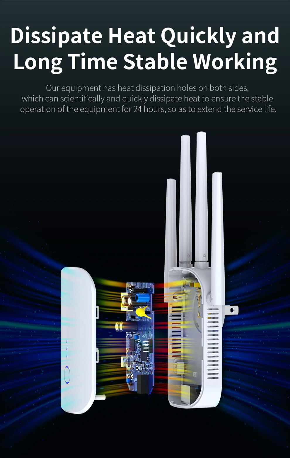 1200Mbps WiFi Repeater 2.4G&5G Smart OLED Display Dual Band Wireless Extender Signal Wi-Fi Range Amplifier CF-WR760AC