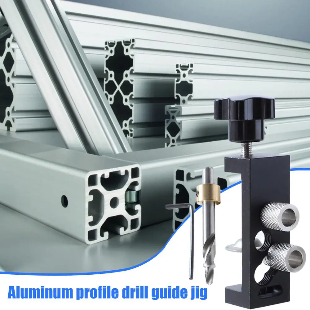 Doweling Jig Kit Drill Puncher Locator Double Hole Drilling Guide Access Puncher For 2020 2040 3030 3060 4040 Aluminum Extrusion