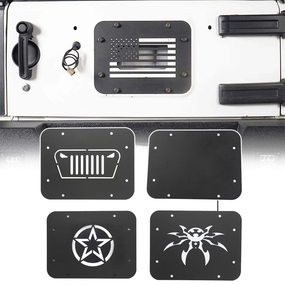 

For Jeep Wrangler JK JKU Car Tailgate Spare Tire Delete Filler Plate Decoration Cover Exterior Parts Protective Frames
