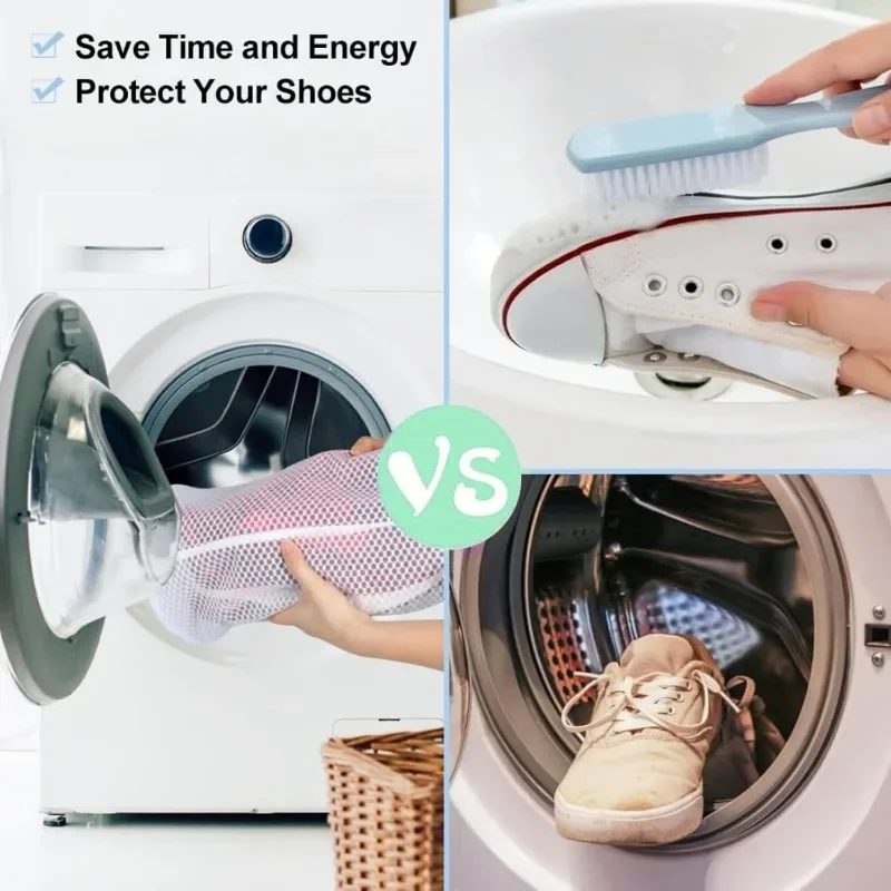 2pcs exquisite mesh laundry bags - versatile shoe and clothing washing bags - prevent tangles - a time-saving solution 3