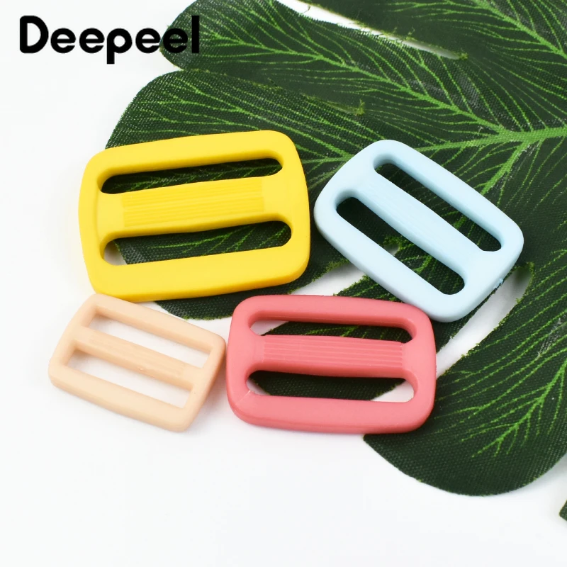 Deepeel 다채로운 플라스틱 트라이 글라이드 슬라이더 버클, 조정 가능한 링 버클, 웨빙 백 스트랩, 바느질 액세서리, 16mm, 20mm, 25mm, 31mm, 50 개