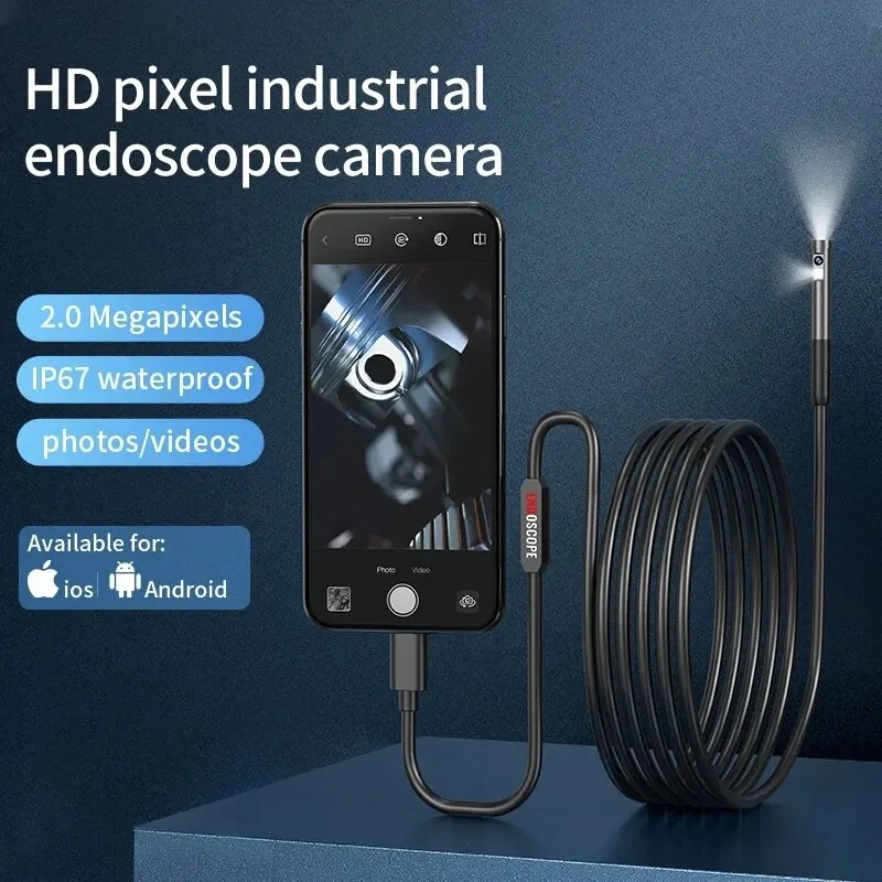 Inspection Camera Endoscope Inspection Camera 3 in 1 Micro USB/Type-C Mini Inspection Camera for IOS iPhone Waterproof Pipeline Borescope