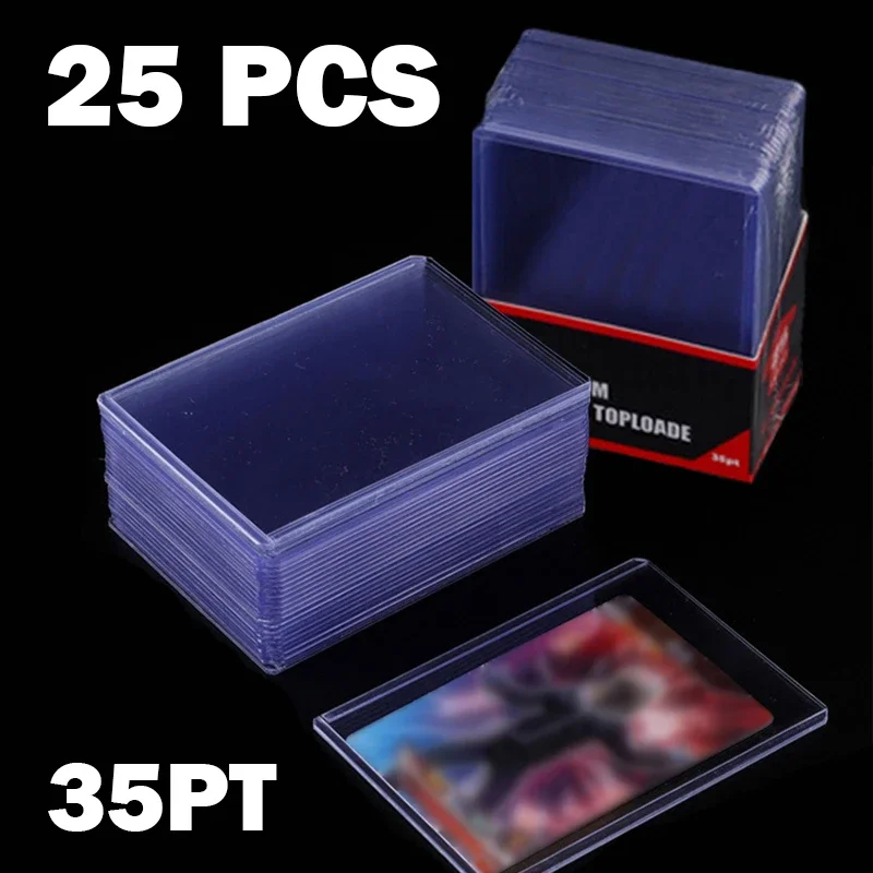 25PCS 35PT Toploader Gaming Trading Card Holder Sleeves PVC Top Loader 3X4  Cards Protector for Board Game Sports Card Cover