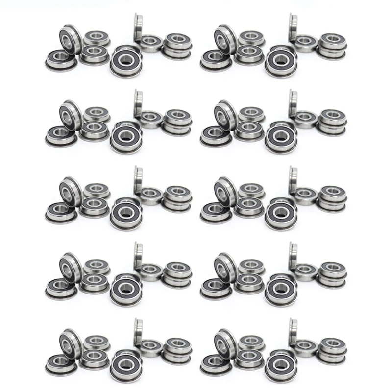 

100Pcs F695-2RS Bearing 5X13x4mm Flanged Miniature Deep Groove Ball Bearings F695RS For VORON Mobius 2/3 3D Printer