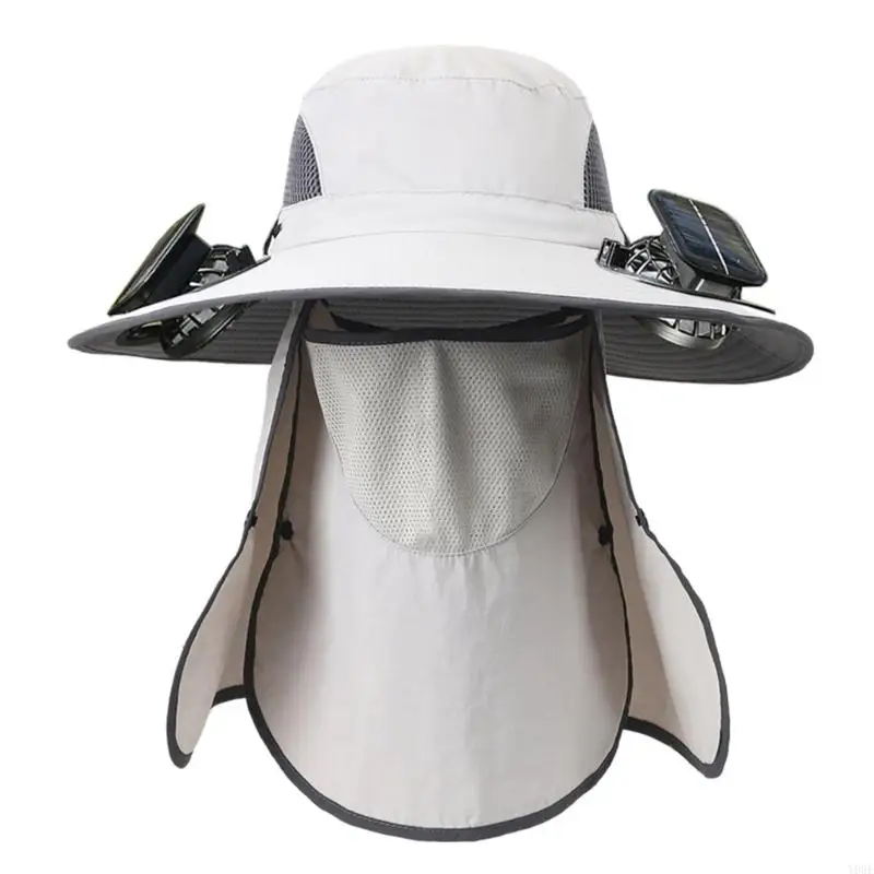 Wiederaufladbare Outdoor Gebaut In Fan Solar Lade Leichte Atmungsaktive Sonnenschutz Für Männer Frauen Y08E – Detail 2