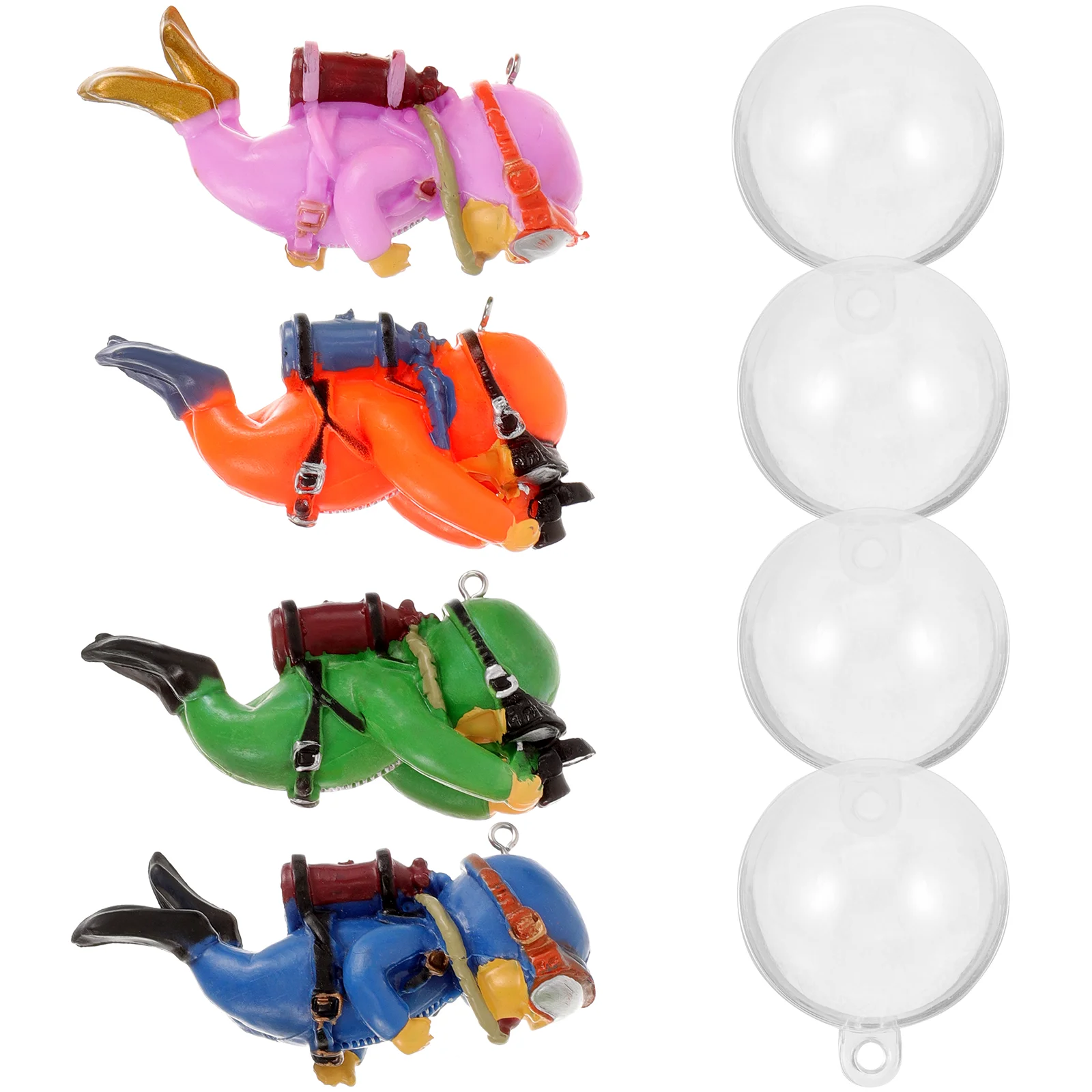 

4 Pcs Fish Tanks Diver Aquarium Accessories Decoration Ornament Resin Supplies Decorations Floating Small