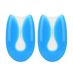 Silicone Gel Heel Cushion Insoles for Foot Pain Relief and Support (Blue)