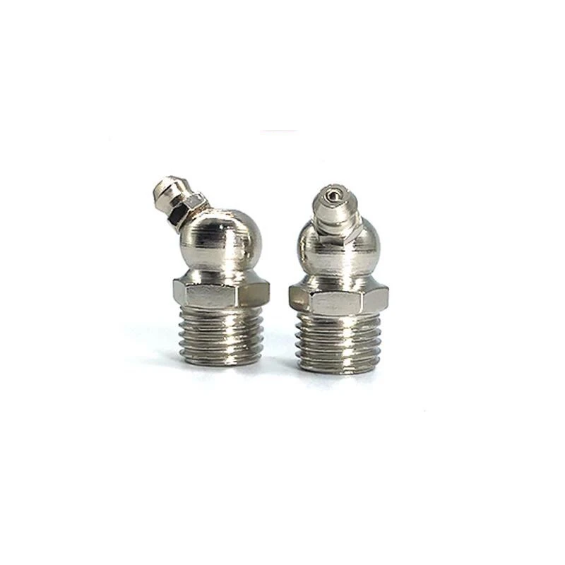 Grease Nipple Fitting Iron Nickel Plated Metric Imperial Male Thread Straight Elbow Type for Grease Gun