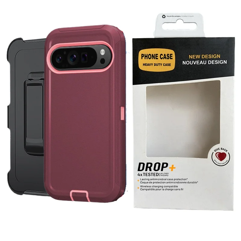 Rugged Hybrid Armor Shockproof Case with Belt Clip