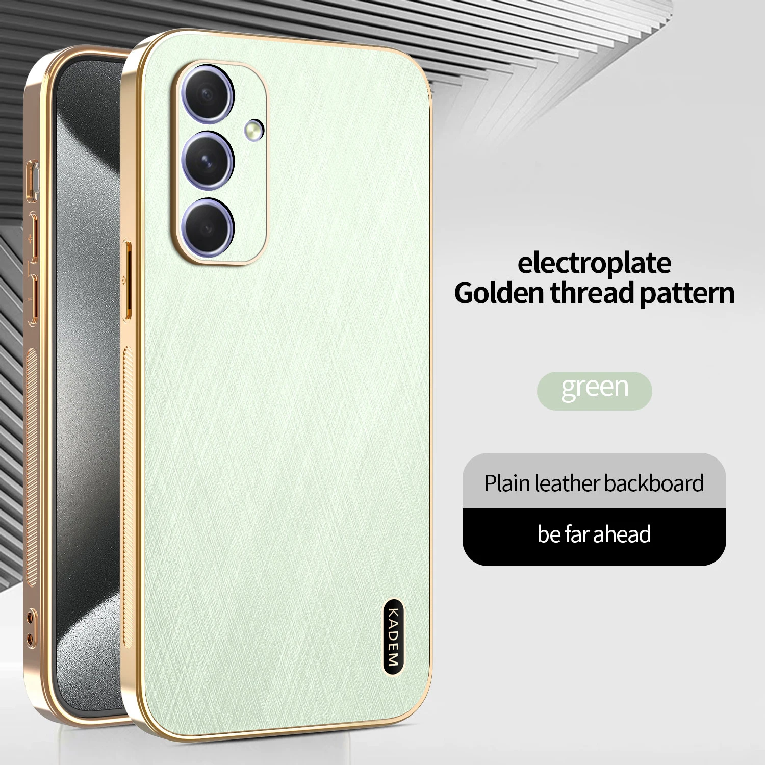 Gold Silk Texture Leather Plating Electroplated Tough Cover