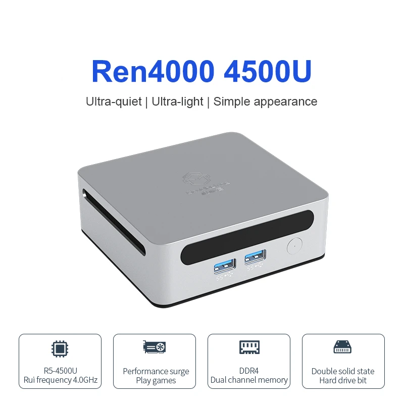 

New Mini PC Ren4000 4500U 1500MHZ GPU AMD Ryzen5 4500U Windows 10/11 DDR4 Suporte 64GB 3200MHz RAM WiFi6 NUC Desktop Game PC