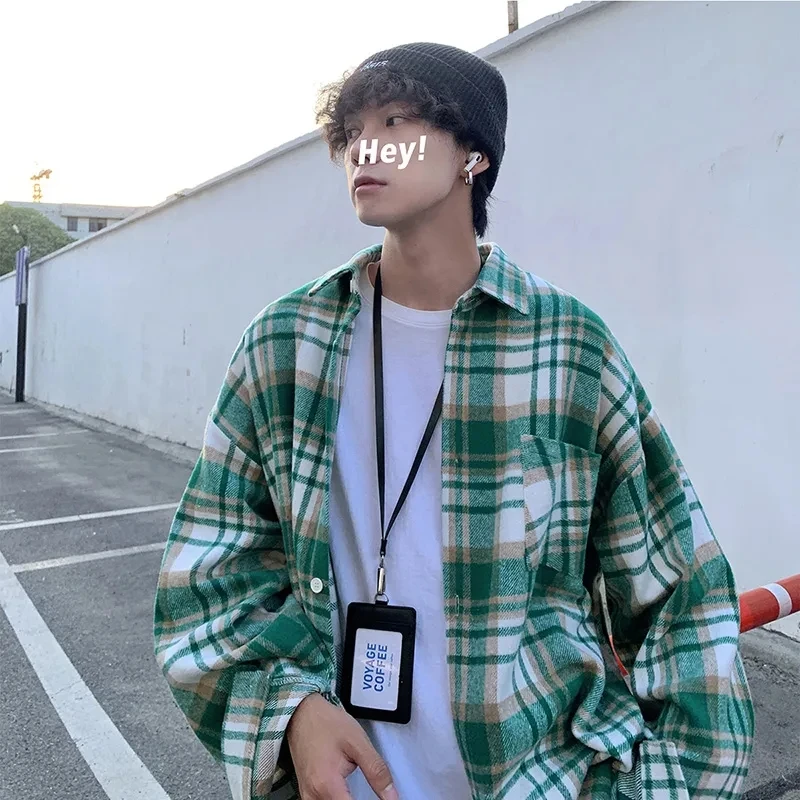 Checkered Shirt Long Sleeved Shirt Jacket Spring And Autumn Korean Version Men's Business Travel High-Quality Lapel Shirt Soft