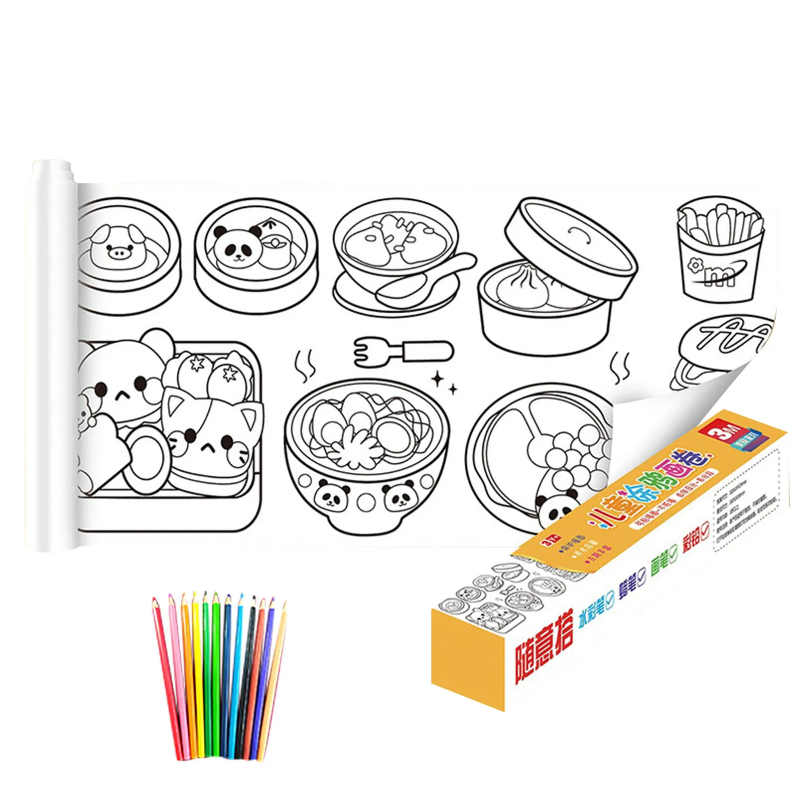 Childrens Drawing Roll, Coloring Drawing Roll of Paper for Kids Ages 4-8,  118×11