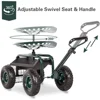 Cart Rolling Work Seat with Tool Tray Heavy Duty Scooter Gardening Planting 4