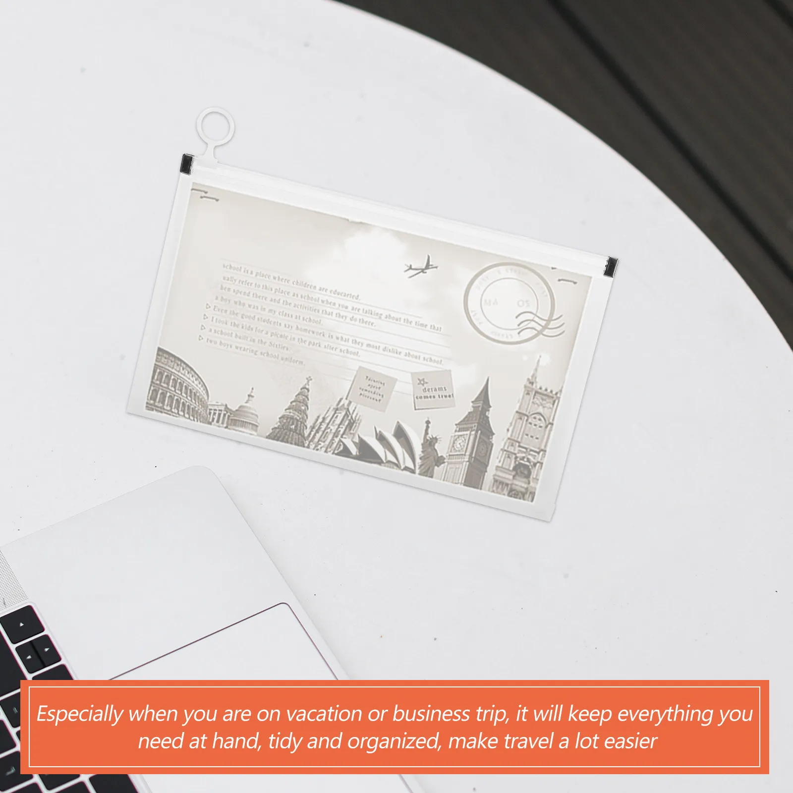 4Pcs 영수증 보관 주머니 지퍼 파일 주최자 직원 학생 사무실 사용을 위한 휴대용 문서 가방