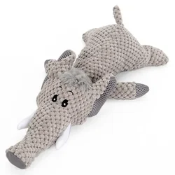 Deluxe Plush Squeaky Chew Toy for Large Dogs - Durable Fleece Dog Accessory (Elephant)