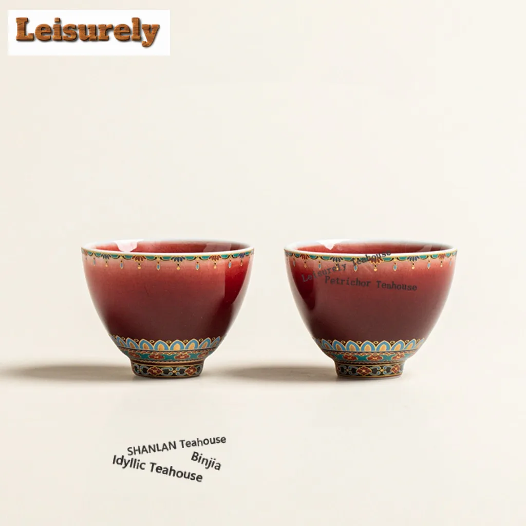 120ML Dunhuang Treasure Flower Teacup Zen Tea Bowl Tea Cup Set Tea-tasting Fragrance Cup Jianzhan Master Cups Chinese Tea Set