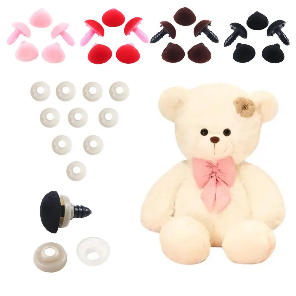 DIY Bear Toy 12*14mm Velvet Nose Buttons Flocking Nose Triangle Noses Dolls Nose Teddy Bear Nose DIY Craft Tool