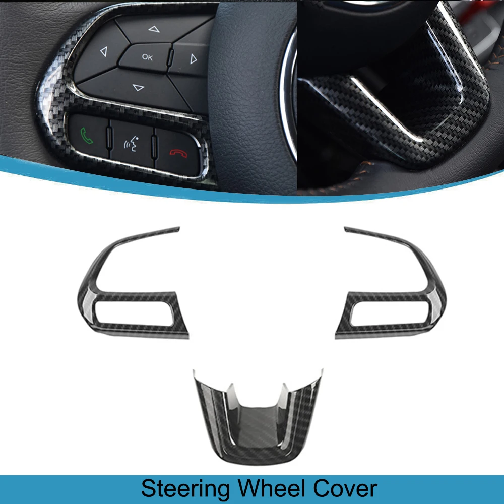 Car Steering Wheel Decoration Cover Sticker for Jeep Compass 2017-2020 for Jeep Renegade 2015-2022 Interior Accessories Moulding