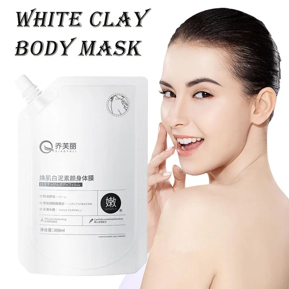 

300ml White Clay Body Mask Moisturizing Exfoliating The Body Mask Tone Brightening Hydrating Softening Skin Skin P4O7