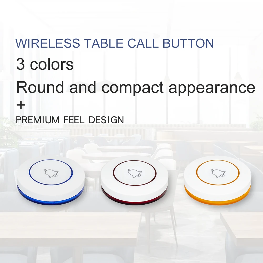 CTT12 Wireless Calling System 10 pcs of Table Call Button Transmitter Pager for Restaurant Hotel Cafe Calling System