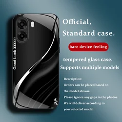 Gradient Color Hard Tempered Glass Protective Phone Case for OPPO A6k 5G (HFPTBLKJB003)