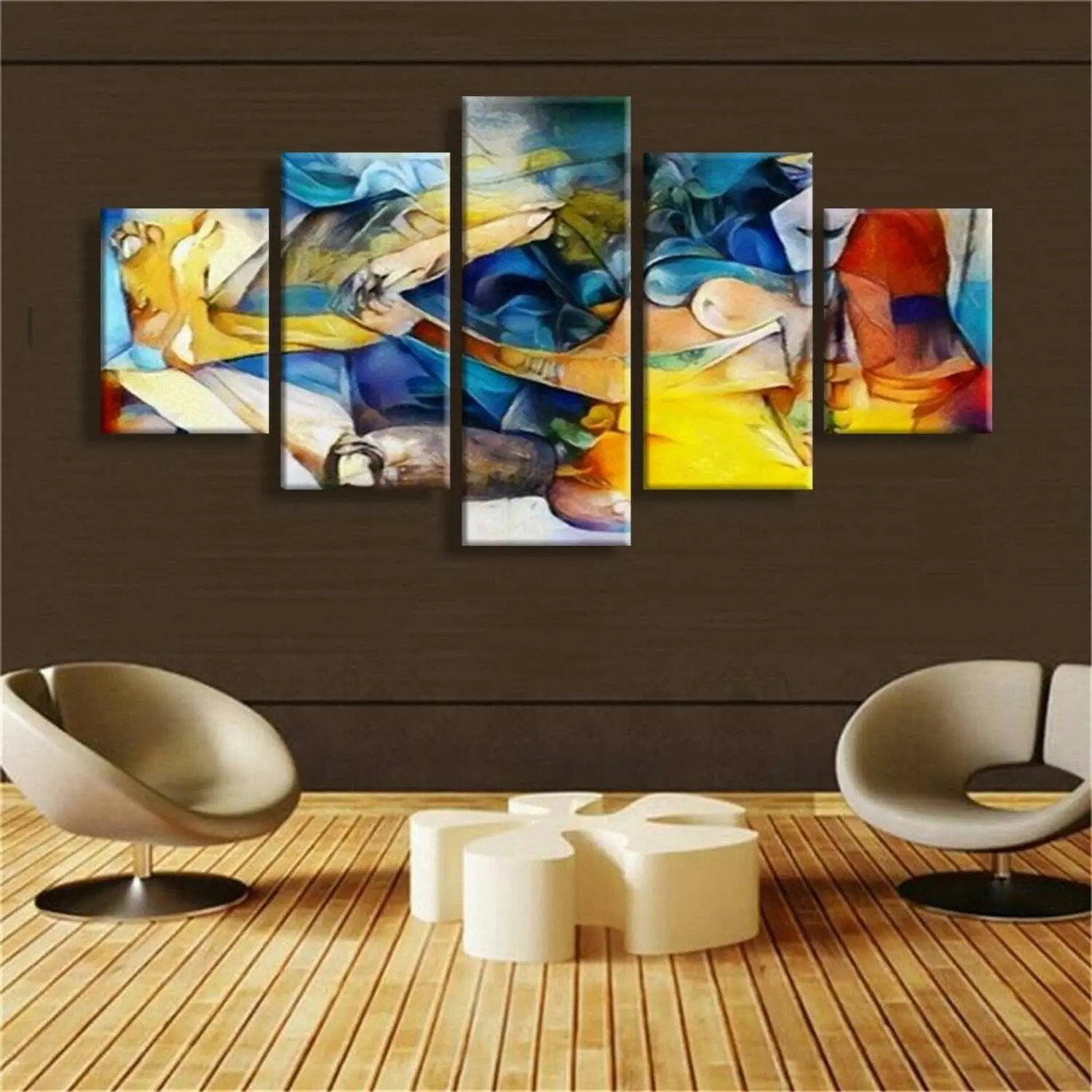 

Abstract Art 5 P HD Print Canvas Wall Art for Living Room Home Decor Unframed 5 Panel Pictures Poster No Framed 5 Piece