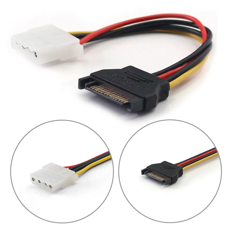 

Hard Disk SATA Power Cable Molexe IDE to Serial ATA Power Adapter 4 Pin to 15 Pin Cable Hard Disk Sata to Esata SSD HHD Cable