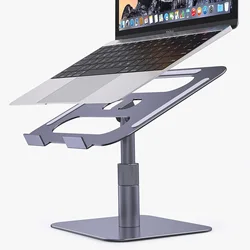 Support ergonomique pour ordinateur portable, support en aluminium, hauteur réglable, avec coussinets en Silicone antidérapants, ventilé, pour ordinateur portable 