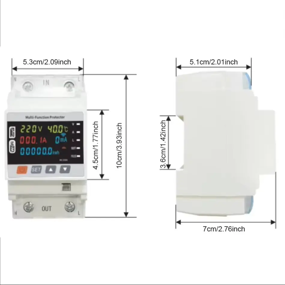 Smart WiFi DIN-Rail Protector with LCD Display and Auto-Reset