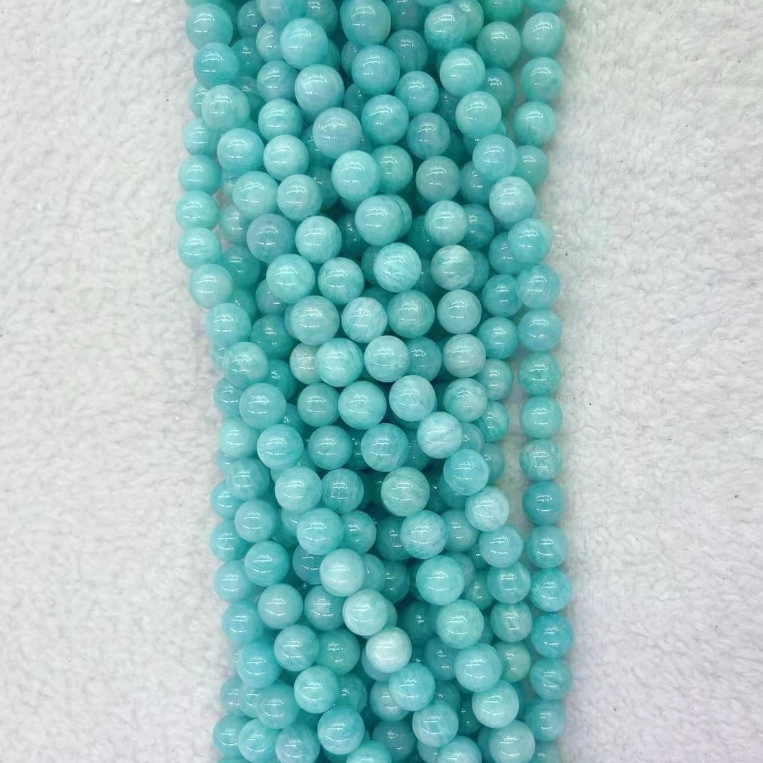 Genuine Top Grade Natural Amazonite Stone Beads 4/6/8/10MM Round Blue Amazonium Charms Bead Loose Smooth Stone For DIY Jewelry