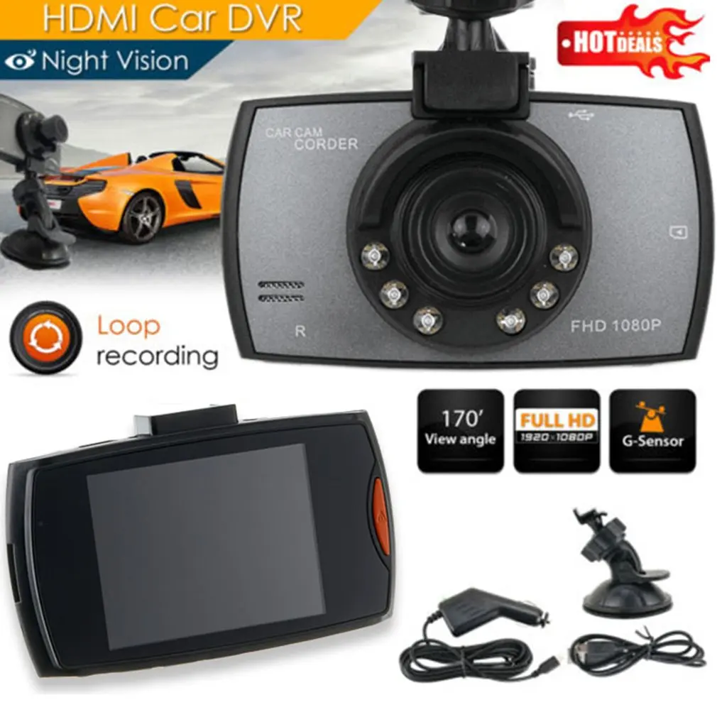 High quality G30 2.4 Inch Car DVR 90 Degree Novatek 96220 Video Recorder Full  1080P Camera G-Sensor Camera Video Recorder