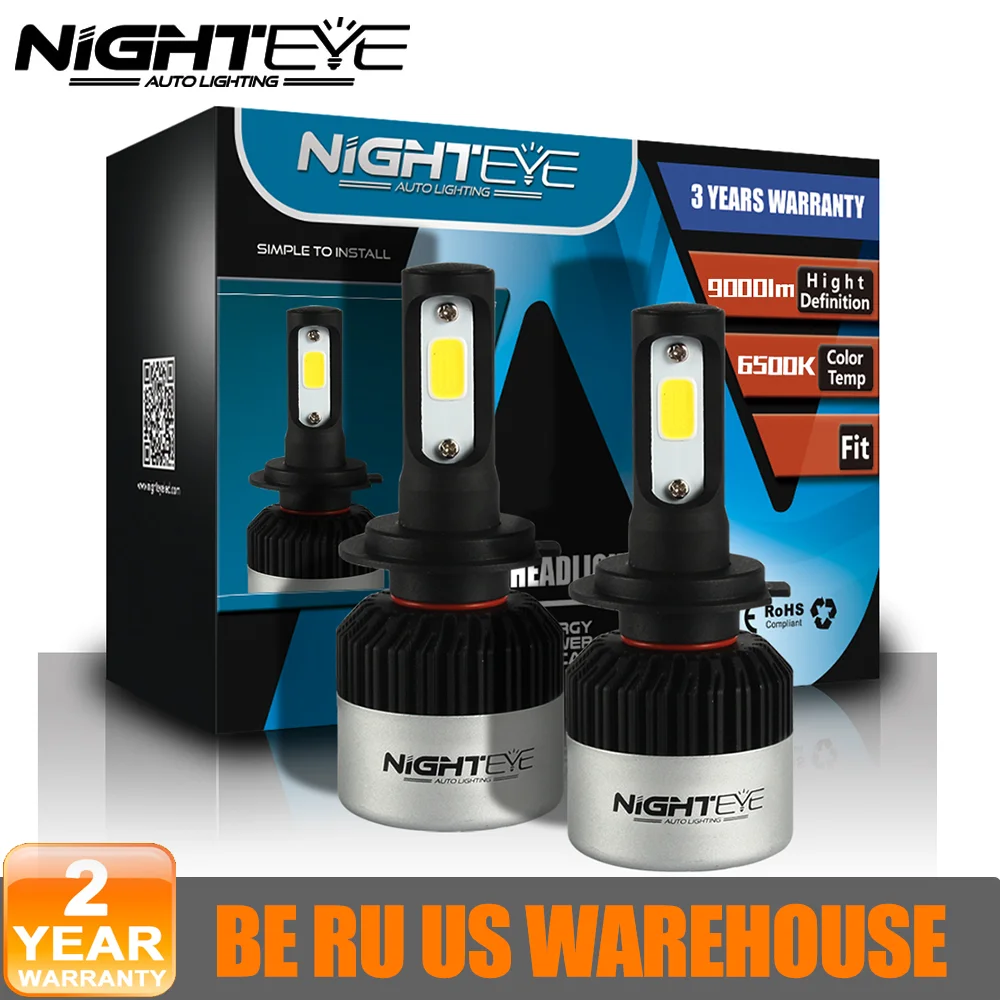 NIGHTEYE Car Bulbs H4 H11 H8 H9 9005 HB3 9006 Hb4 H3 H1 LED Chips 72W 9000LM 6500K Headlamp