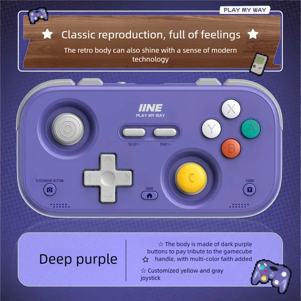 IINE Card Game Controller For Switch 2 One Click Wake-up Controller Mini Page Turning Simulator Multi Platform Support