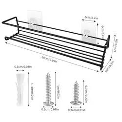 Sleek Wall-Mounted Metal Spice Rack for Organized Kitchens and Restaurants (1 piece black)