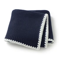 Baby Receiving Blankets for Girl & Boy 90*70cm Knitting Newborn Netural Dual-Use Crib Nap Bedding Sheets Children Cellular Solid 1