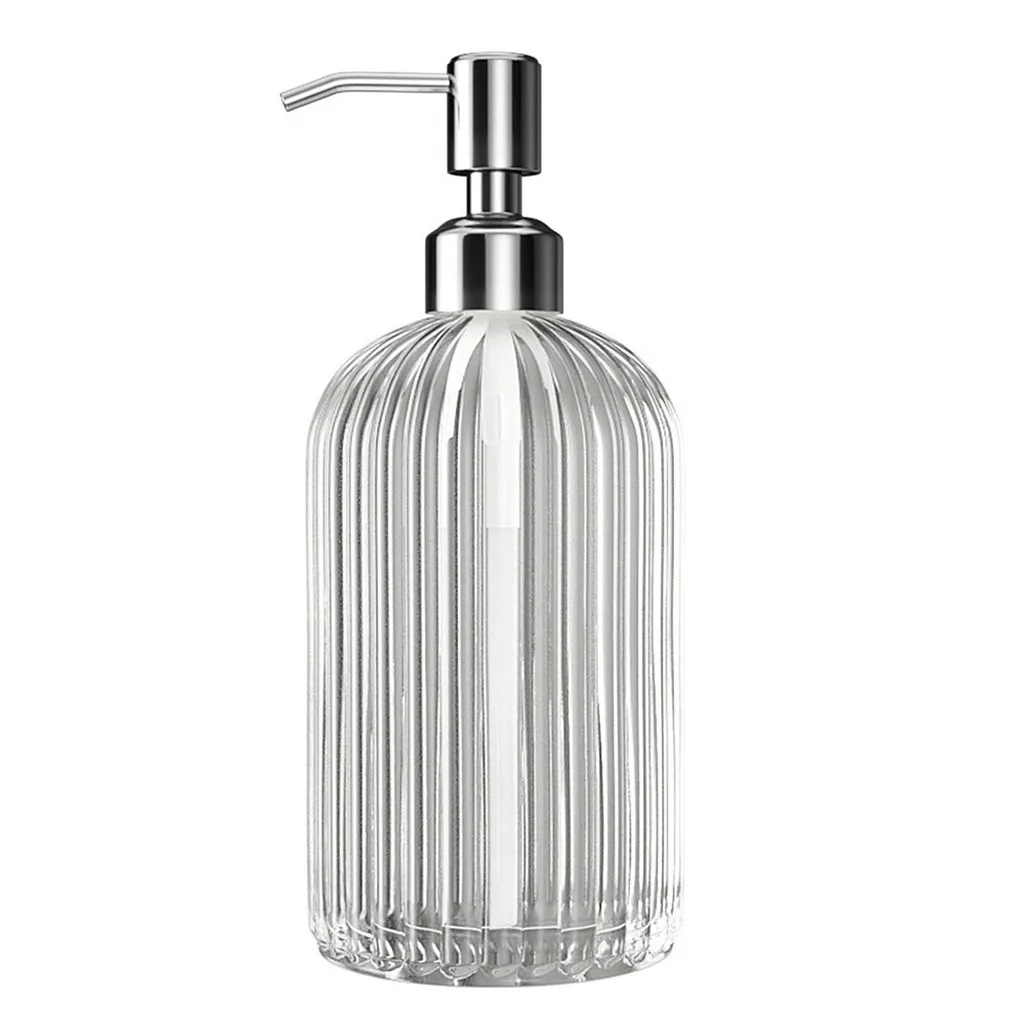 18oz Manual Clear Glass Soap Dispenser Hand Sanitizer Bottle Containers soap dispenser soap dispenser bottle