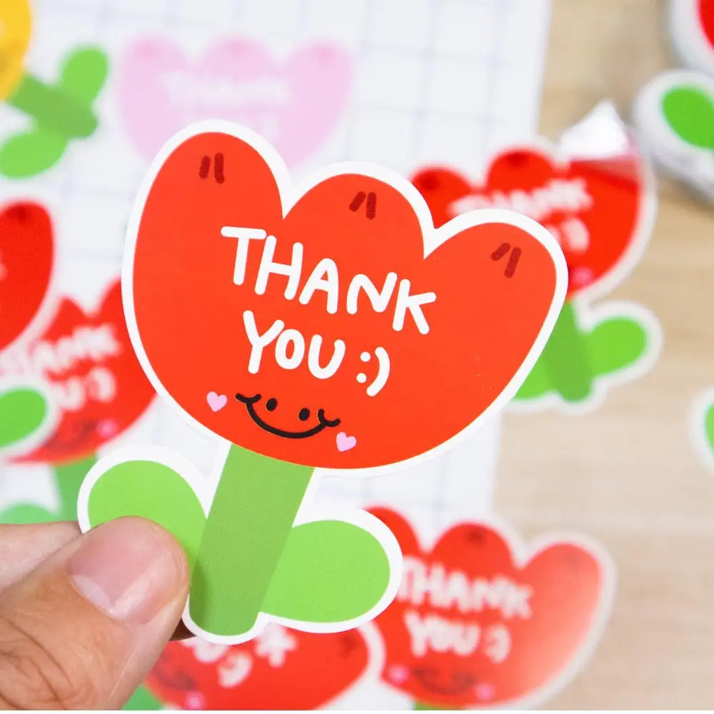 Thank You Cards 30pcs Flower Shaped Pink Thank You For The Copperplate Paper Gift Packaging Card Holiday Wedding Decoration Card thank you cards