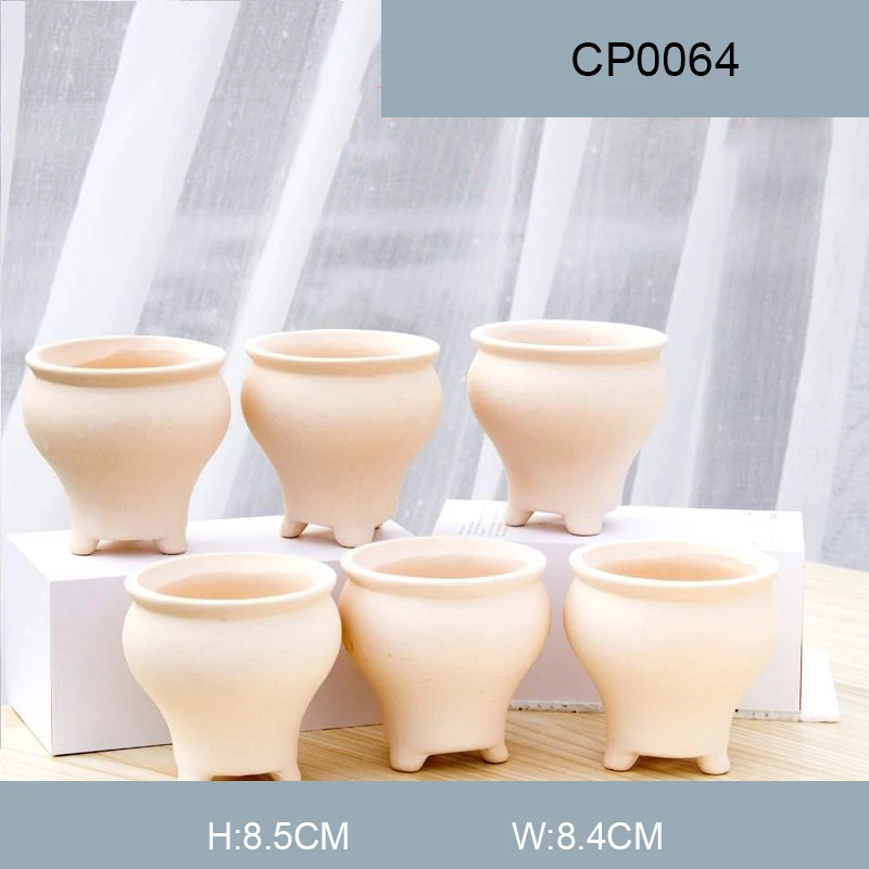 Graffiti Pot Ceramic Handdrawn Flower Pot DIY Flower Sketching succulent vegetarian fired rough pottery with legs