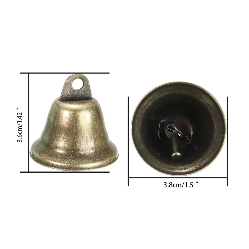 5pcs/10pcs Jingle Bells 38mm Brass Christmas Decoration Pet Pendants Hanging For Festival Party Making Wind Chimes Decorations
