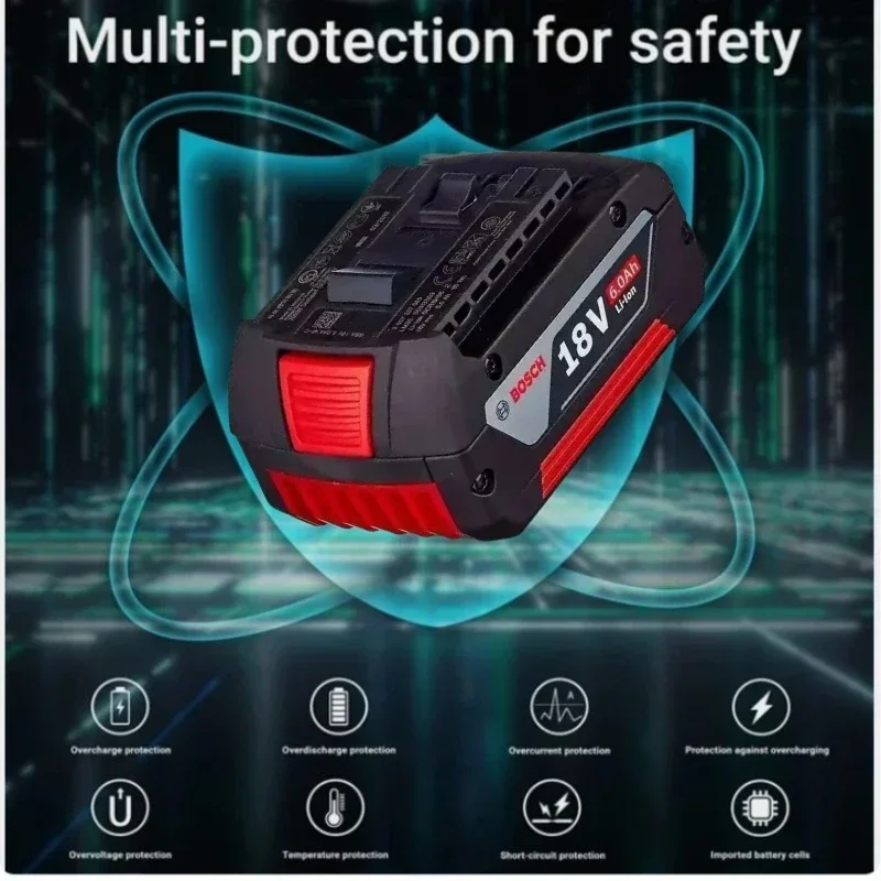 BOSCH 18V Original Lithium Battery BOSCH Battery Pack 6.0AH Original Tool Rechargeable Battery 4.0AH 5.0AH 6.0AH 2